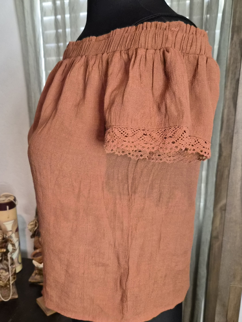 B-Wear Burnt Orange, Off-the-Shoulder Top #0173 - Picture 3 of 6